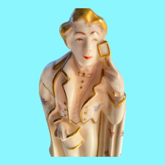 Vtg Taube China Victorian Courting Bowing Male Figurine Porcelain 9" Jim Dandy - Picture 2 of 12